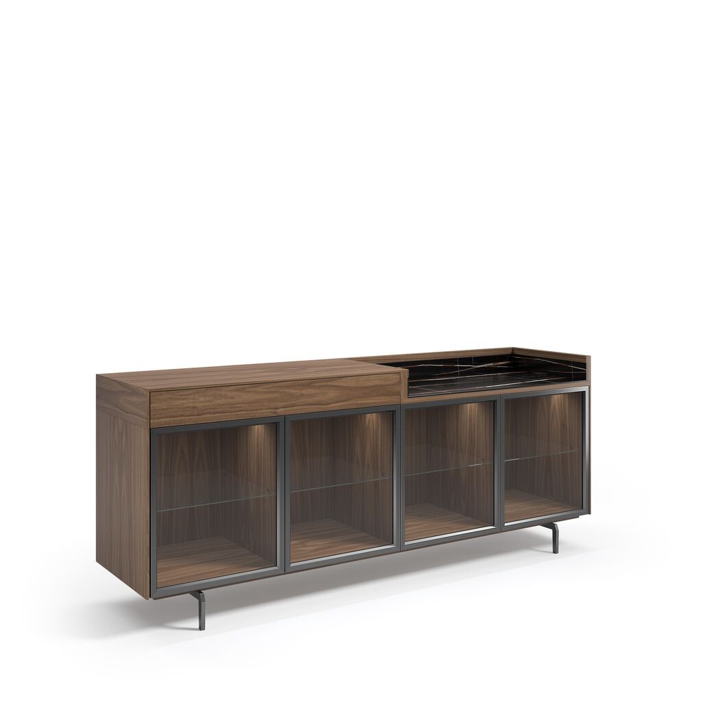 4 GLASS DOOR CREDENZA (Porcelain Stoneware)