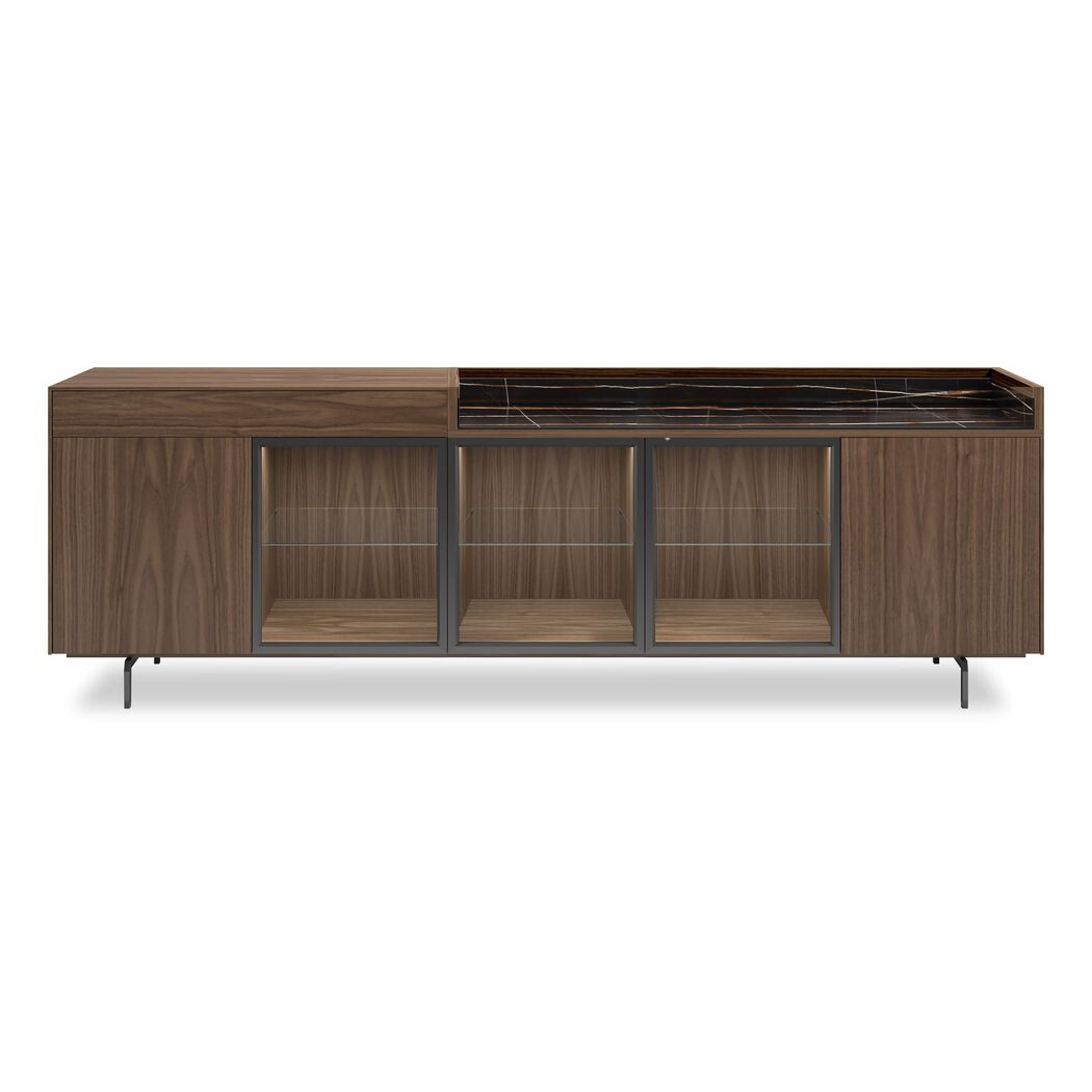 5 GLASS DOOR CREDENZA (Porcelain Stoneware)
