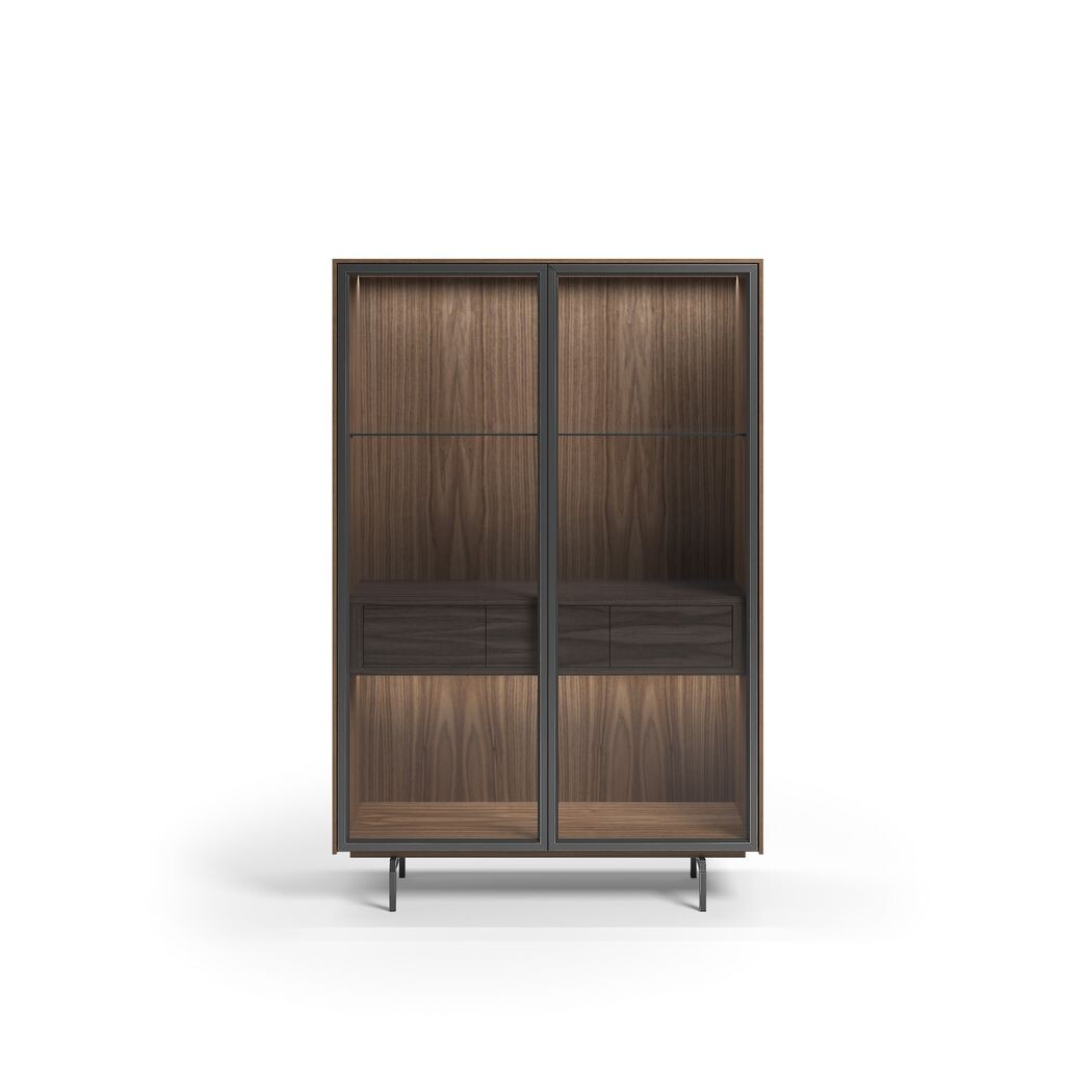 2 GLASS DOOR DISPLAY CABINET