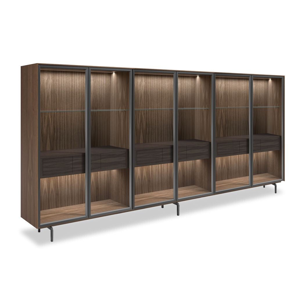 6 GLASS DOOR DISPLAY CABINET