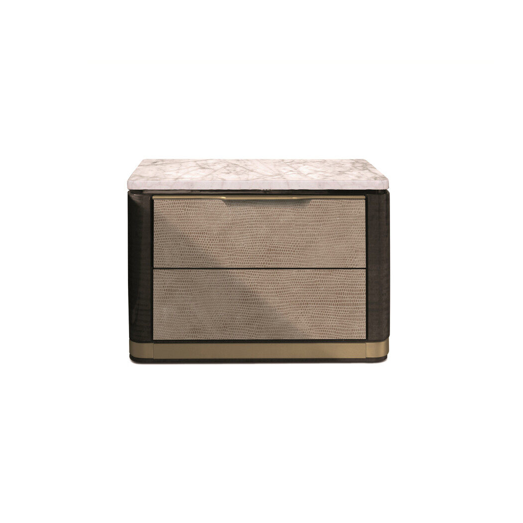 BEDSIDE TABLE (Marble & Leather front)