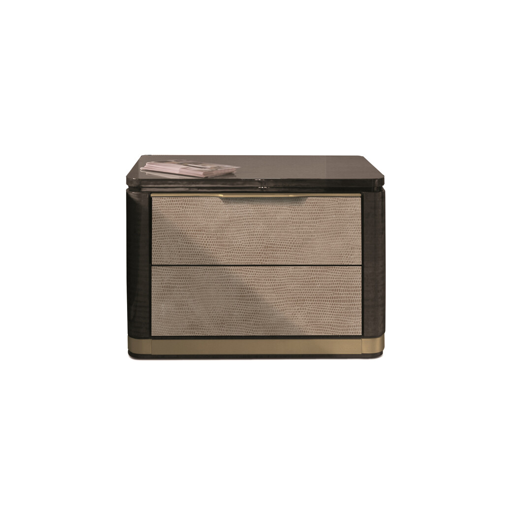 BEDSIDE TABLE (Wooden top & Leather front)