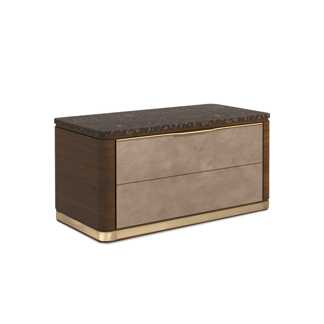 BEDSIDE TABLE (Marble & Leather front)
